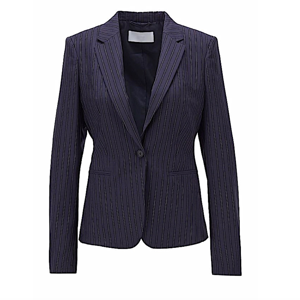 Boss By Hugo Boss Navy With Tag Jaxtina Stretch Wool Pinstripe Jacket